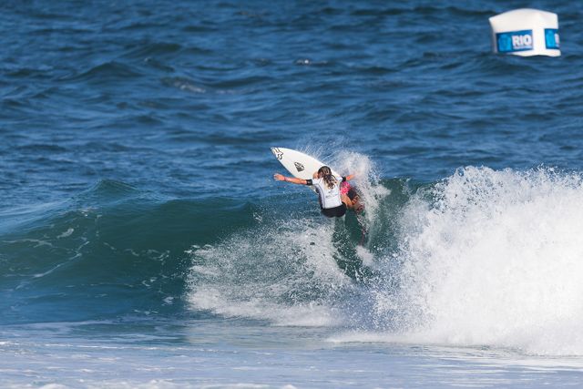 BARRA DA TIJUCA, Rio de Janeiro/Brazil (Tuesday, May 12, 2015) – Keely Andre of Sunshine Coast, Australia (pictured) winning her Round 1 heat at the Oi Rio Pro in Barra De Tijuca, Rio, Brasil.   IMAGE CREDIT: © WSL / Smorigo PHOTOGRAPHER: Daniel Smorigo SOCIAL MEDIA TAG: @wsl @danielsmorigo   The images attached or accessed by link within this email ("Images") are provided by the Association of Surfing Professionals LLC ("World Surf League"). All Images are royalty-free but for editorial use only. No commercial rights are granted to the Images in any way. The Images are provided on an "as is" basis and no warranty is provided for use of a particular purpose. Rights to individuals within the Images are not provided. The copyright is owned by World Surf League. Sale or license of the Images are prohibited. ALL RIGHTS RESERVED.