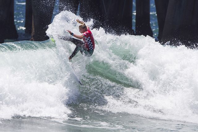 HUNTINGTON BEACH, CA, USA - Thursday July 30th 2015 -  Lakey Peterson (USA) finished equal 5th at the Vans US Open of Surfing today.  Image: © WSL/Rowland Photographer: Rowland Social Media: @wsl @nomadshotelsc This Image is the Copyright of the World Surf League. It is for editorial use only. No commercial rights granted.