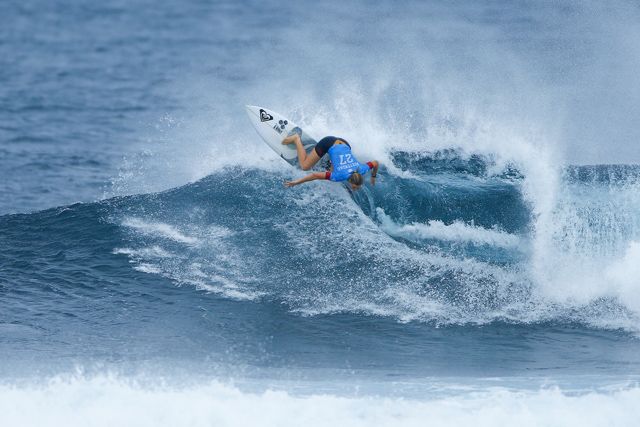 Bianca Buitendag of South Africa (pictured) advancing into the Quarterfinals of the Drug Aware Margaret River Pro on Monday April 11, 2016. PHOTO: © WSL/ Sloane SOCIAL: @edsloanephoto @wsl This image is the copyright of the World Surf League and is provided royalty free for editorial use only, in all media now known or hereafter created. No commercial rights granted. Sale or license of the images is prohibited. This image is a factually accurate rendering of what it depicts and has not been modified or augmented except for standard cropping and toning. ALL RIGHTS RESERVED.